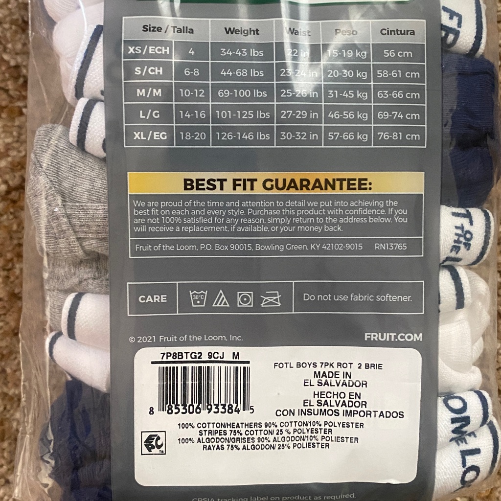 Fruit Of The Loom Boys' 7pk Classic Briefs, Medium — image 3 of 3